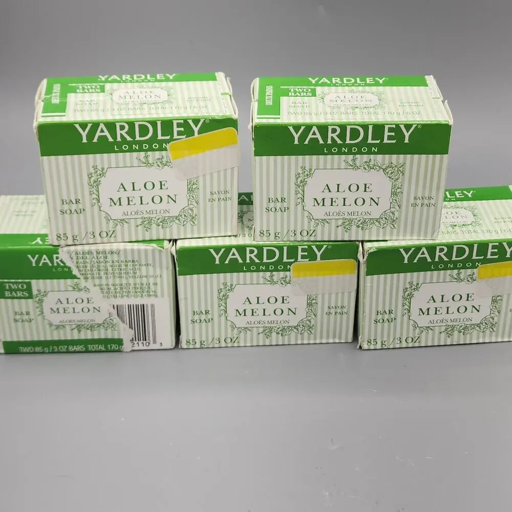 Yardley London ALOE & MELON 2 Soap Bars 3oz RARE Discontinued Bilingual Packagin